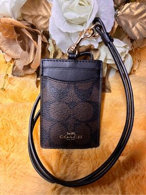 Black Signature Card Holder Lanyard